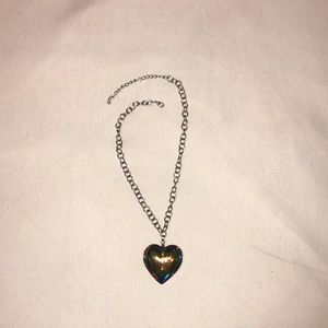 chunky rainbow heart necklace.